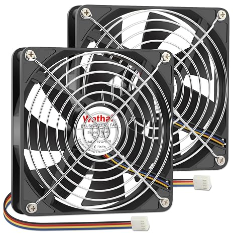 2 Pack Wathai 140mm 12V Computer PC Case Fan 4 Pin PWM High Performance