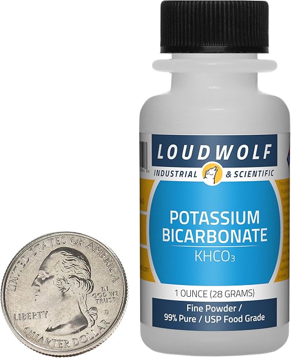 Potassium Bicarbonate / 1 Ounce Bottle / 99% Pure USP Food Grade/Fine Powder