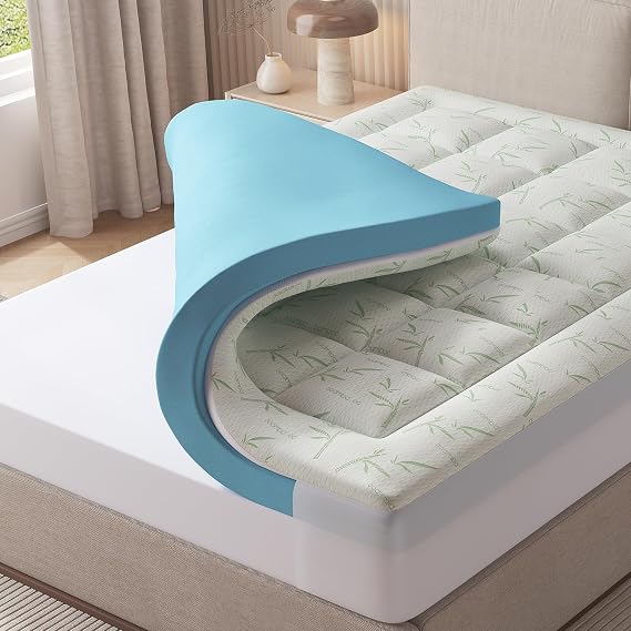 Sweetcrispy Queen Mattress Topper, Memory Foam, 2 Inch Cooling Pad
