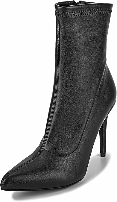 CAMSSOO Women's Pointed Toe Stiletto Heel Ankle Boots Side Zipper Booties
