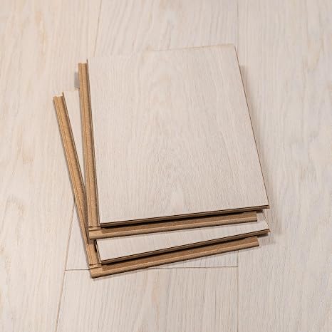 Flooret 12 Cut Sample Engineered Hardwood Plank Flooring | DIY Click or Glue Installation, Real Wood Veneer,Kid and Pet-Friendly | Evern Silvan 7