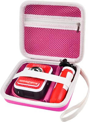 Kid Toy Camera Case for VTech Kidizoom Creator Cam Video Camera, Hard Travel Carrying Storage with Accessories Pocket - Pink
