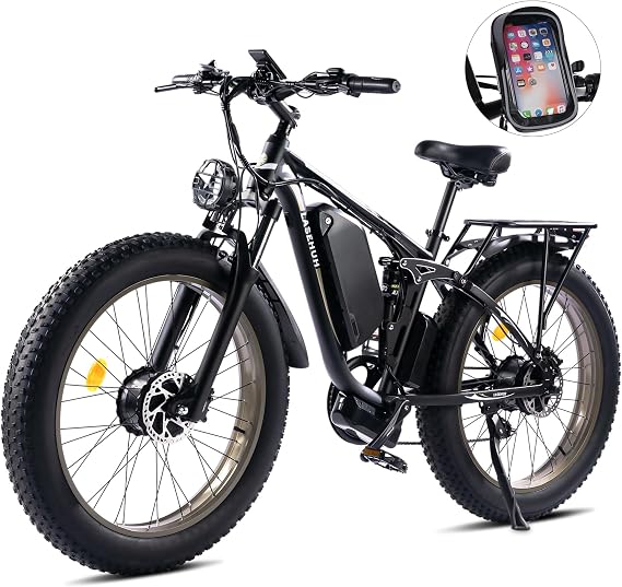 Electric Bike for Adults, 1500W Ebikes Dual Motor Removable Larger Battery,26"x4" Fat Tire, Bikes for Beach Mountain Snow Commute Off-Road Ride with UL Certified