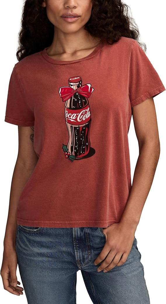 Lucky Brand Men's Coca Cola Christmas Bottle Classic Crew