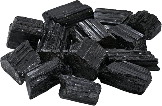 Black Tourmaline Crystals Rough Stone in Bulk, 1lb