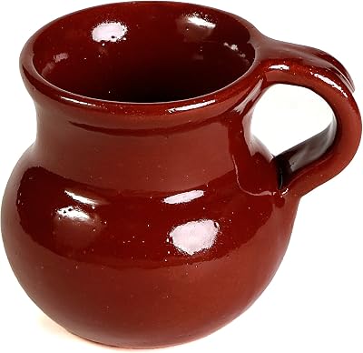 Ancient Cookware, Mexican Clay Jarrito Mug, 10 Ounces