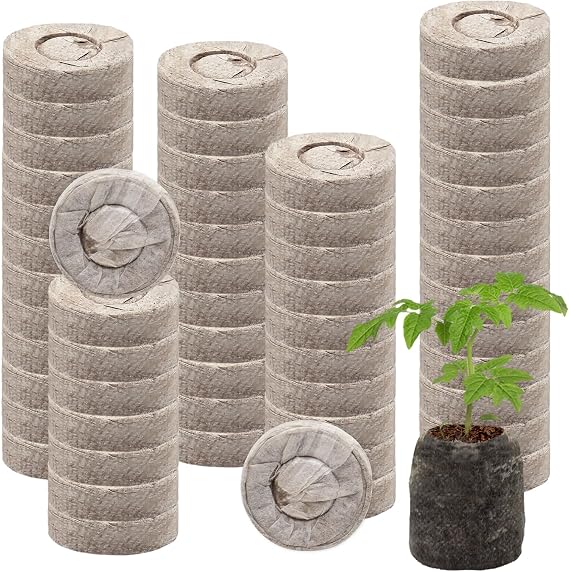 Halatool 55 Pcs 30mm Peat Pellets for Seedlings, Seed Starter Soil