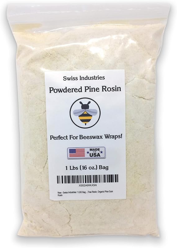 Swiss Industries 1 LBS Bag Pine Resin for Beeswax Wraps, Powdered Pine Rosin, Food Grade Tree Resin, Organic Pine Gum Rosin