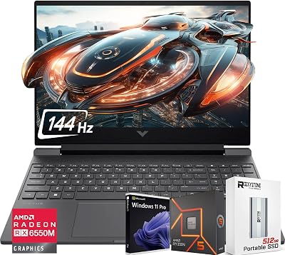HP 2024 Victus 15.6 FHD 144Hz Gaming Laptop, 6-Core Ryzen 5 7535HS Beat Intel i5-13420H, AMD Radeon RX 6550M>RTX3050, 32GB GDDR5,1TB SSD, Backlit, DTS X Ultra, W512GB PSD, Windows 11 PRO