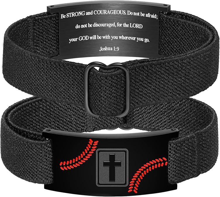 Baseball Cross Bracelet Christian Bible Gifts for Kids Boys Men