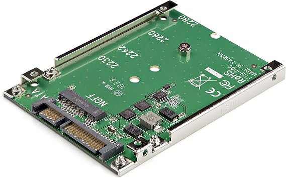 M.2 SATA SSD to 2.5" SATA Adapter [NOT NVMe], Open-Frame Bracket, 7mm High, M2 Hard Drive Adapter - TAA | M.2 NGFF to 2.5in SATA adapter with open-frame bracket for data recovery, system upgrades and storage expansion