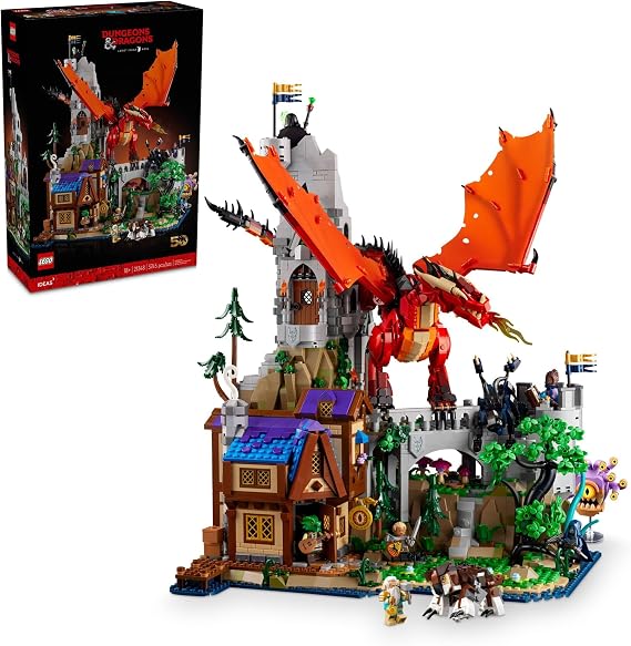 LEGO Ideas Dungeons & Dragons: Red Dragons Tale Building Set for Adults, Dungeons and Dragons Gift Idea, Fantasy Model for Build and Display, Created in Collaboration with Wizards of the Coast, 21348