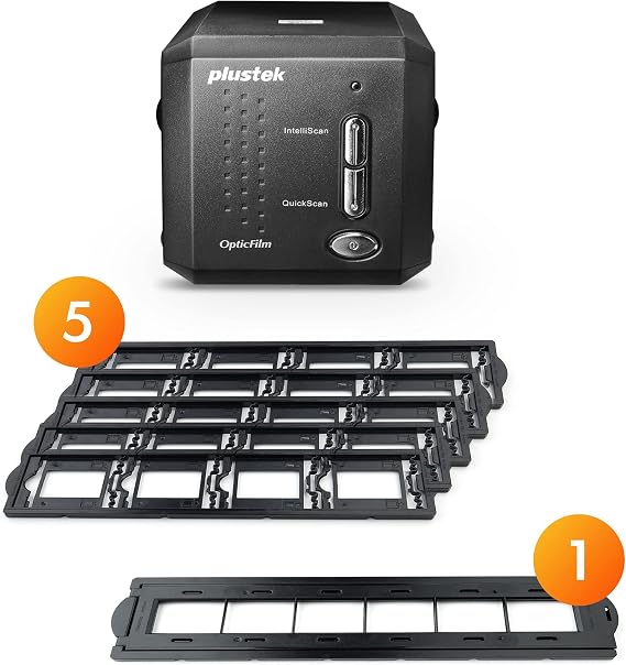 Plustek OpticFilm 8200i SE + 35mm Mounted Slide Holders kit x 2