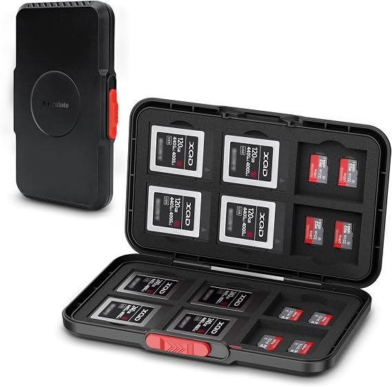 Kiorafoto Slim 36 Slot Memory Card Case Holder for 12 XQD CFB & 24 TF Cards