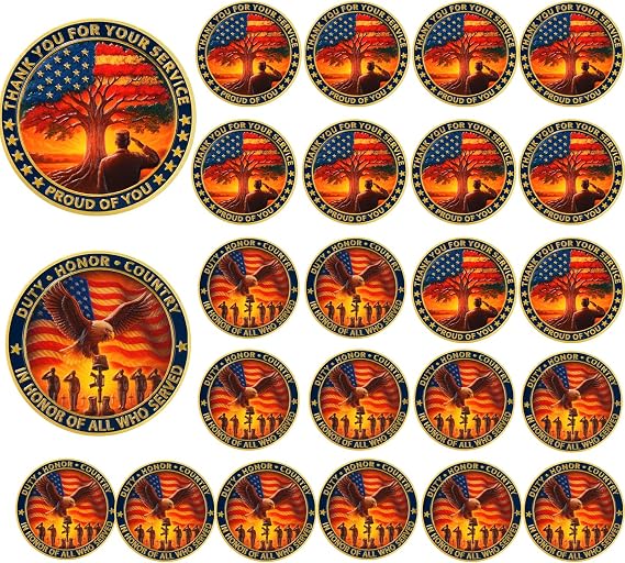 AtSKnSK Thank You for Your Service Military Challenge Coin with an Eagle Soars Over The American Flag (24)