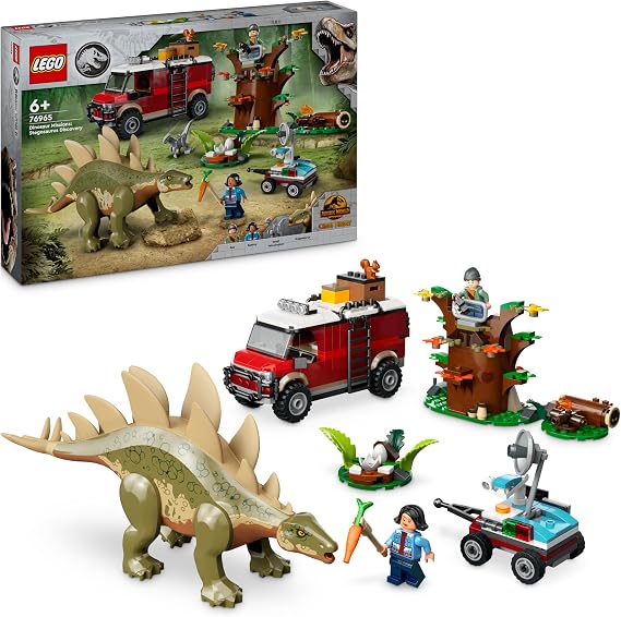 LEGO Jurassic World Dinozor Görevleri: Stegosaurus Keşfi 76965 – 6 Yaş ve Üzeri Çocuklar için Yaratıcı Oyuncak Dinozor Yapım Seti (420 Parça)
