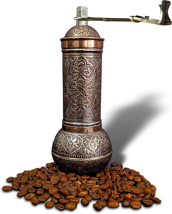 Nostaljik Osmanlı Kahve Değirmeni, Baharat Değirmeni Topuz Hazneli (Koyu Kahve)