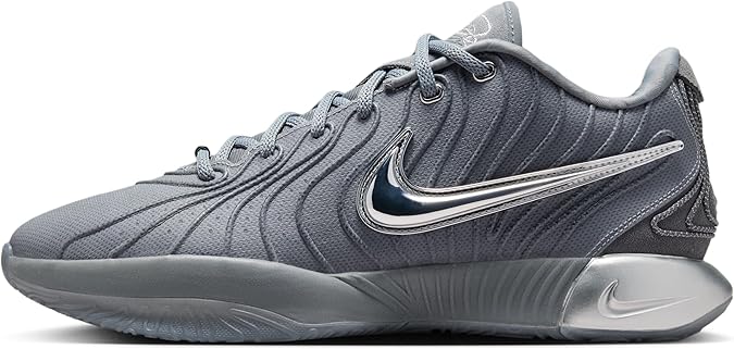 LeBron XXI Basketball Shoes in Cool Grey/Iron Grey & Metallic Silver, Size 11.5