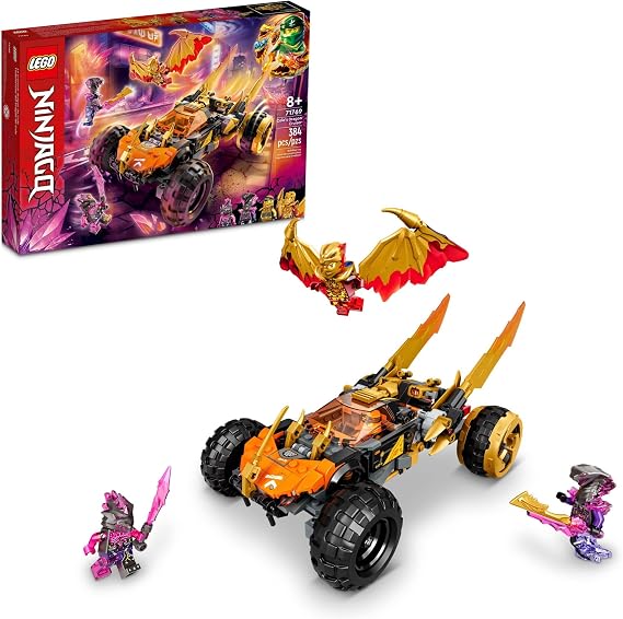 LEGO NINJAGO Coles Dragon Cruiser Car Toy, 71769 Ninja Toys with Golden Kai, Cole and Snake Warrior Minifigures, Gifts for Kids, Boys & Girls