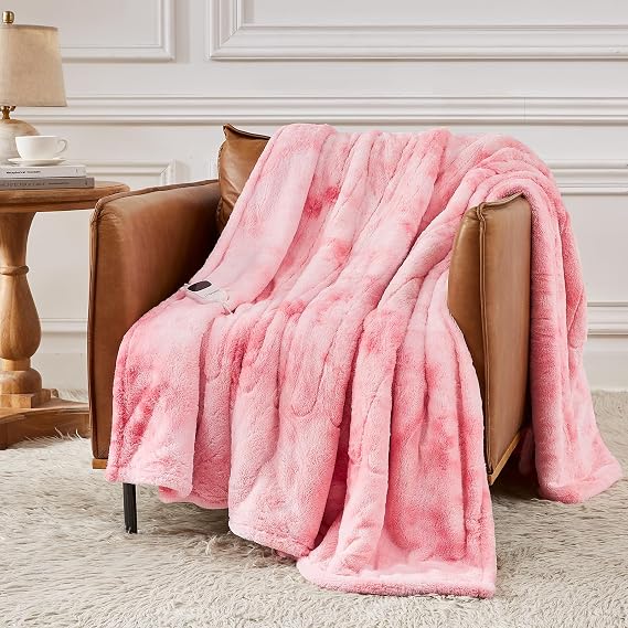 Homemate Electric Heated Heating Blanket Full Size 72"x84" Faux Fur Sherpa