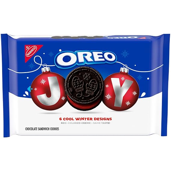 OREO Joy! Red-Colored Creme Chocolate Sandwich Cookies, Limited Edition Holiday Cookies, 18.71 oz