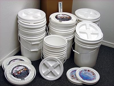 Bucket Kit, Seven 5 Gallon Buckets & Three 2 Gallon Buckets with White Gamma Seals