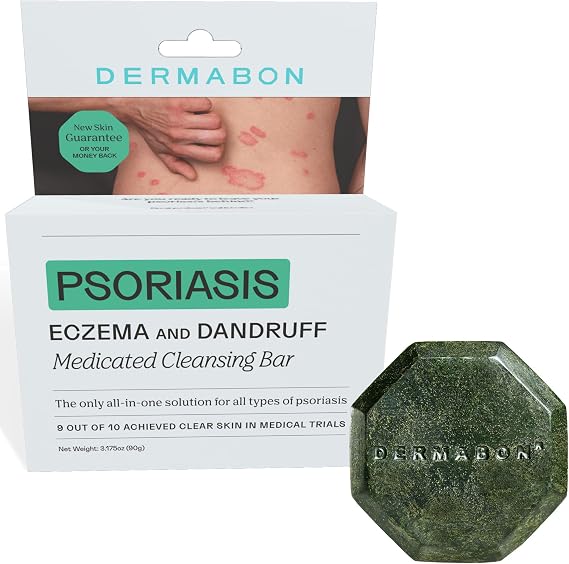 Dermabon Psoriasis, Dermatitis & Dandruff Control Soap Bar with 2% Coal Tar as Active Ingredient for Eczema Relief - 1 Pack