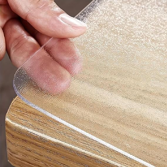 Custom Sizes PVC Clear Table Protector, Waterproof, Stain-Resistant