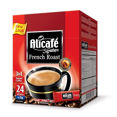 Alicafe Signature French Roast - Premium Gourmet Instant Coffee - Medium Dark Roast - 24 Sachets