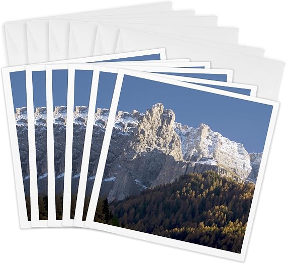 3dRose Greeting Cards - Italy, Trentino-Alto Adige, Sella mountains - EU16 SPI0303 - Sergio Pitamitz - 6 Pack - Mountains