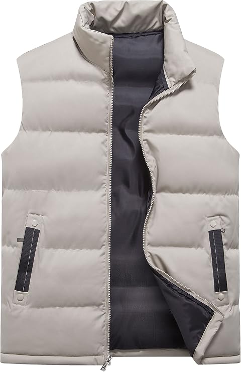 XinYangNi Mens Puffer Vest Quilted Outerwear Winter Warm Down Puffy Vests Lightweight Casual Padded Jacket