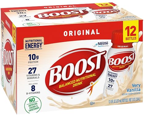 BOOST Original Balanced Nutritional Drink, Very Vanilla, 8 oz Bottle, 24-Pack