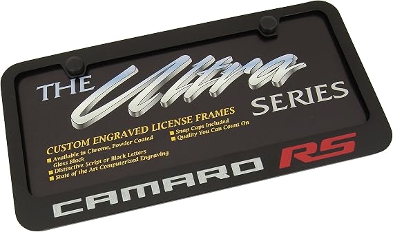 Chevrolet 2010 up Camaro RS Black Metal License Frame