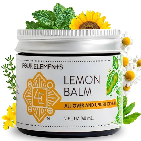 Four Elements Lemon Balm Face Cream 2oz | Chamomile, Shea Butter, Vitamin E