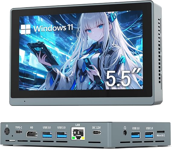 HigolePC Mini PC, Tablet, Windows 11 Pro Mini Computer, Mini PC N5095 Space Magician, 16 GB RAM, 256 GB ROM, Small Computer, 1×Full-featured Type-C, Space-saving Computer, 1×HD Port, 1×Gigabit Wired