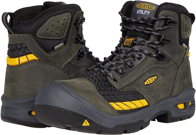 KEEN Utility Men's Troy 6 KBF Composite Toe Waterproof Work Boots Construction, Magnet/Black, 11 Wide, Magnet/Black, 29.0 cm