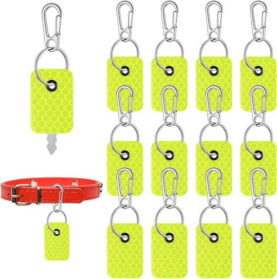 Cindeer 12 Pcs Reflective Tags Reflective Zipper Keychain Reflector Tags Visible for Kids Adults Backpack Dog Collar Bags