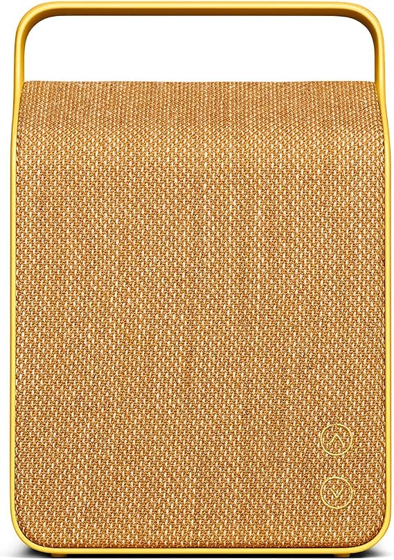 Vifa Oslo Portable Bluetooth Speaker with aptX, Yellow, Rechargeable Lithium Battery, Aux Cable Included