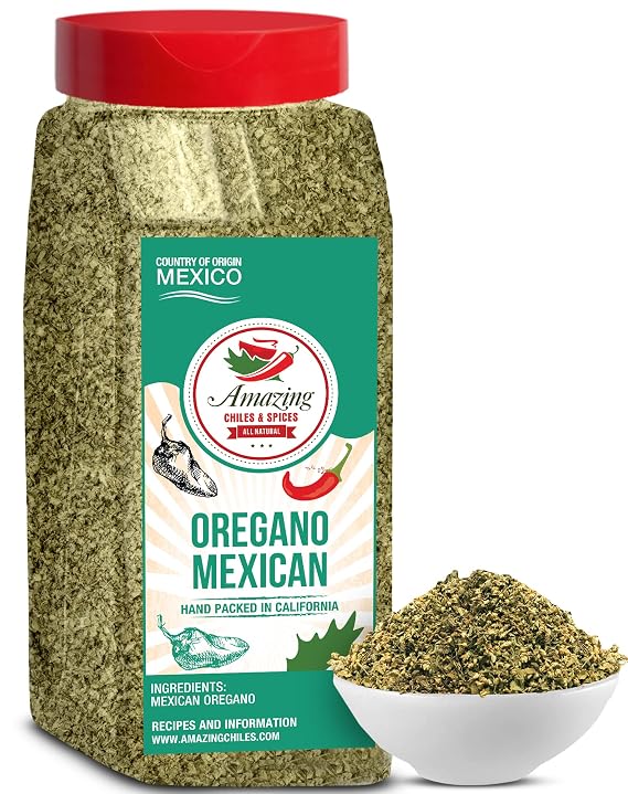 Dried Mexican Oregano 4oz Whole Leaf Herb Seasoning for Pozole, Menudo | Bold earthy citrus aroma, stronger than Mediterranean. For salsa, birria, beans & marinades. All natural. Resealable bag.