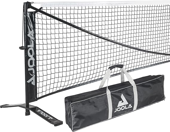 JOOLA Symmetry Portable Pickleball Net - Regulation Size Indoor & Outdoor Net - Easily Set up Your Pickleball Court, 3 Minute Assembly - Tension Lock System for Height Accuracy - 22ft Length