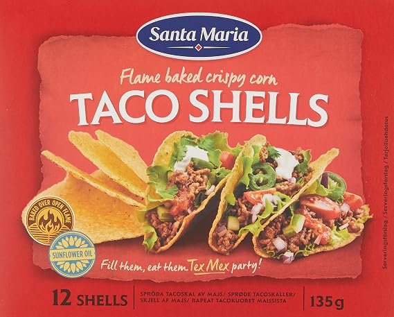 Santa Maria Corn Taco Shells Tex Mex, 12 Shells, 135 g