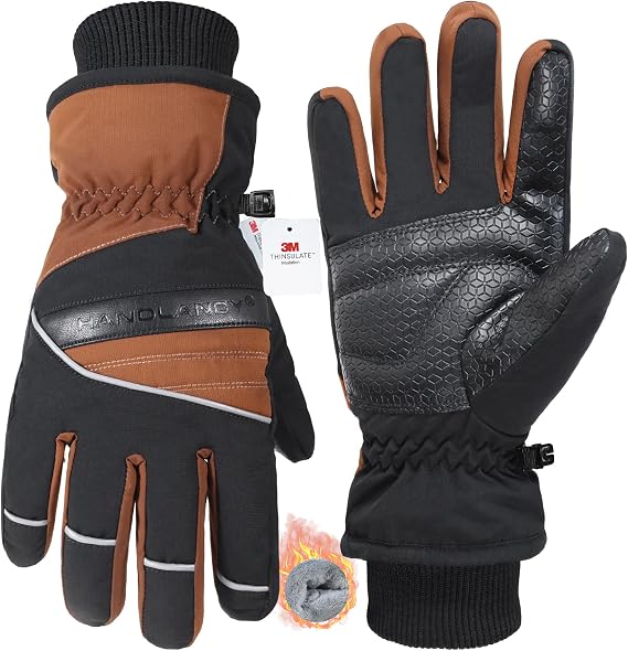HANDLANDY Winter Gloves, Waterproof Cold Weather Work Gloves for Men Women