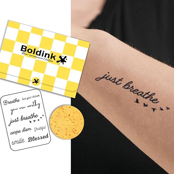 English Phrases Temporary Tattoos Realistic Fake Tattoo Waterproof