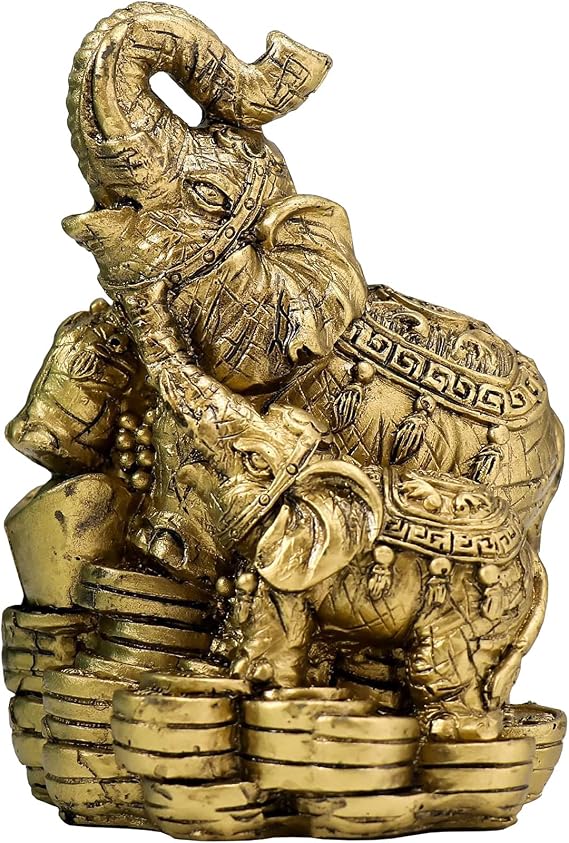 Feng Shui Elephant Decor Money Elephant Figurine Elephants Wealth Lucky Figurines Gift & Home Decor