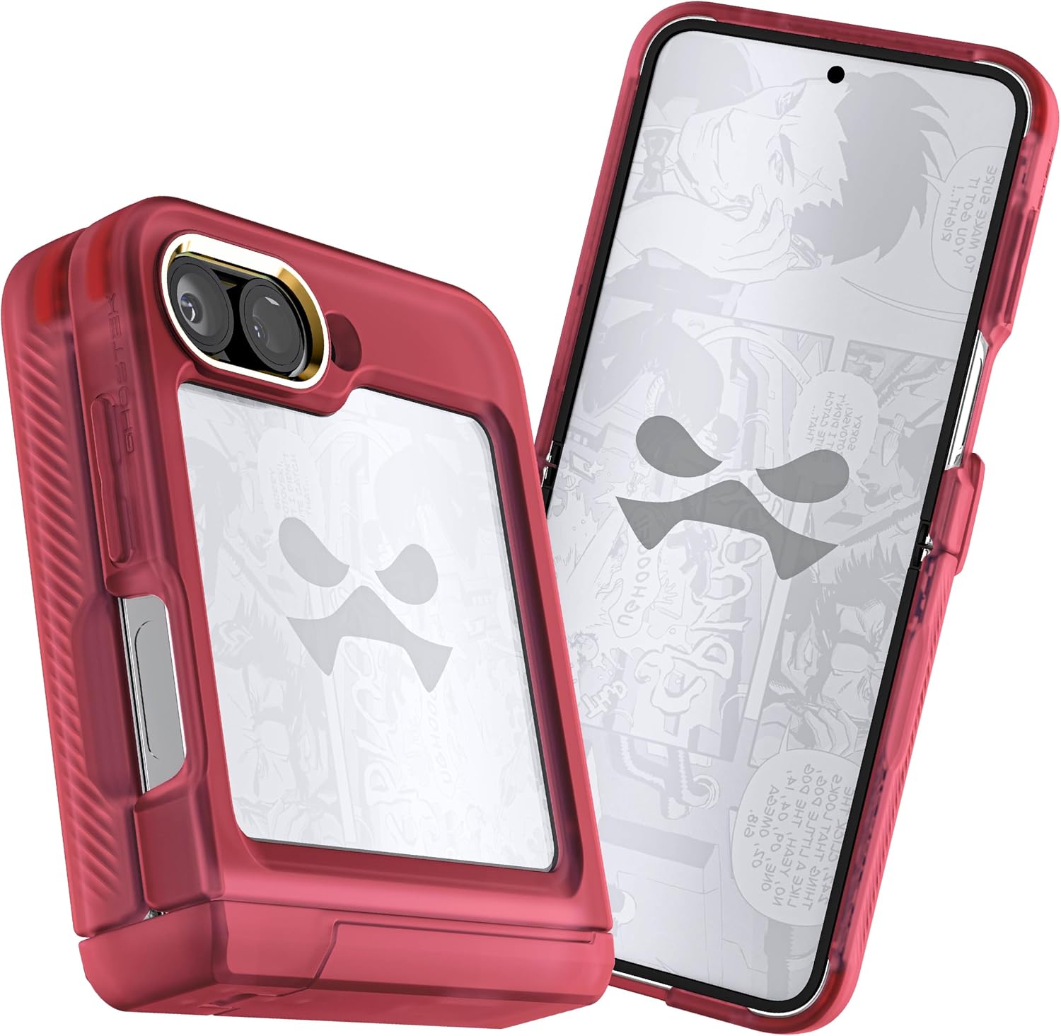 Ghostek Covert Clear Galaxy Z Flip 6 Case with Built-in Kickstand  Hinge Protection Shockproof Protective Phone Cover Designed for 2024 Samsung Galaxy Z Flip6 6.7 Red