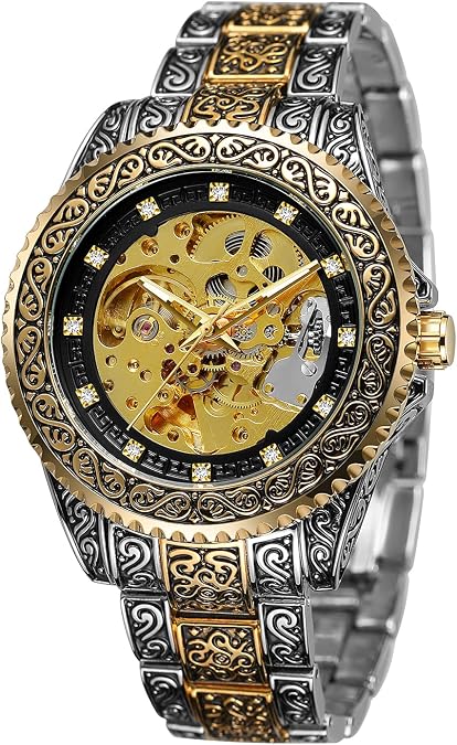 FORSINING Men's Skeleton Engraving Watch Automatic Watch for Men Waterproof Self Winding Wrist Watch