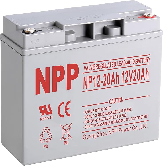 NPPower NP12-20Ah (T12) Terminals 12V 20Ah Sealed Lead Acid Battery Replace for Security Systems, Solar System,ZB-12-20, 6-DZM-20, 6DZM20, Scooter Bike, HR22-12, HR22 and Dr Power 6-dzm-20