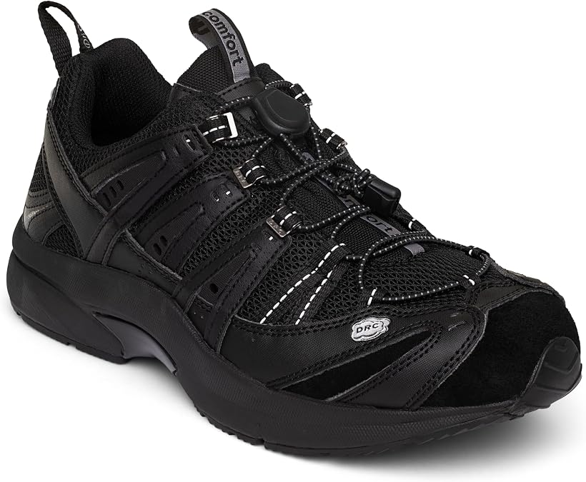 Dr. Comfort Performance Mens No-Tie Orthopedic Walking Shoes, Breathable Diabetic Sneakers with Removable Insoles