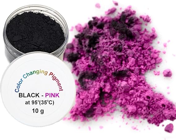 Temperature Activated Thermochromic Bi-Color Pigment Black Changing to Pink at 95F/35C Perfect for Color Changing Hair Dye Athletic Apparel Electronics