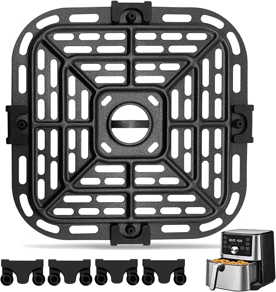 Air fryer Replacement Parts for Instant Pot Vortex Plus 6 in 1 4 Quart Air Fryer Oven, 7.5''7.5'' Square Food Grade Air Fryer Grill Pan Grill Plate Crisper Plate Accessories Tray Rack